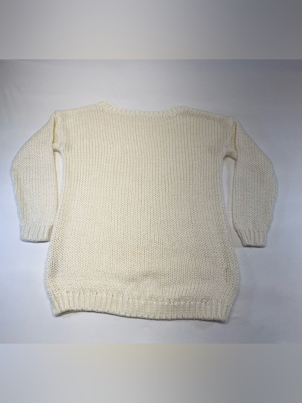 Garage Cream Scoop-Neck Chunky Knit Sweater